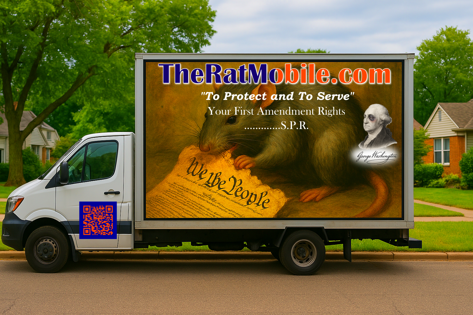 LED truck advertising TheRatMobile.com